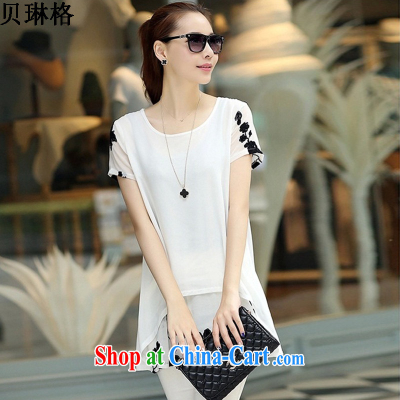 Addis Ababa Lin, summer 2015 new short-sleeved clothes snow woven shirts thick MM larger women's clothing dresses female white S, Addis Ababa, Lin, and shopping on the Internet