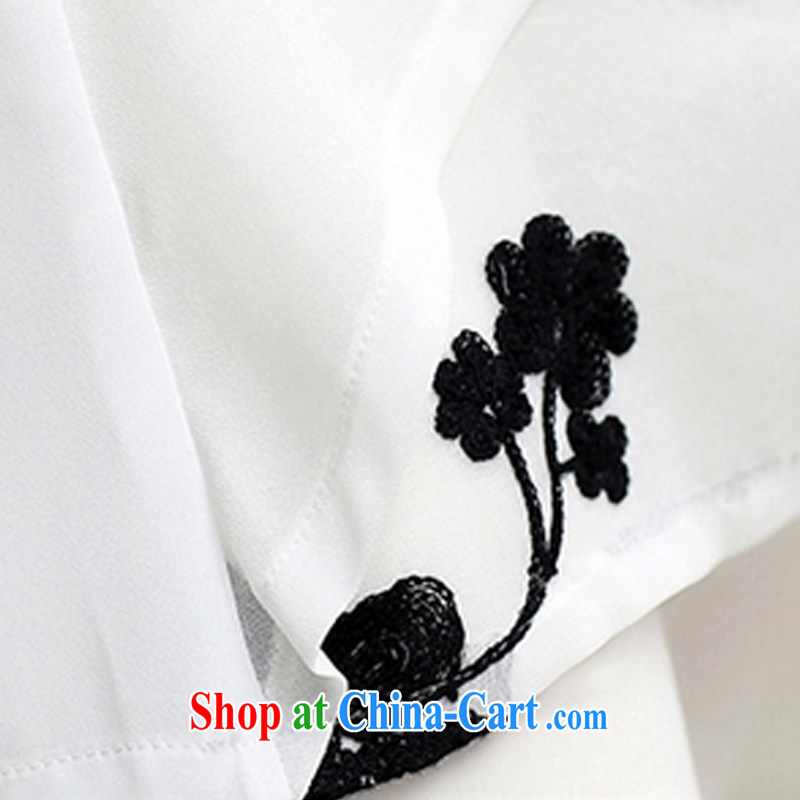 Addis Ababa Lin, summer 2015 new short-sleeved clothes snow woven shirts thick MM larger women's clothing dresses female white S, Addis Ababa, Lin, and shopping on the Internet