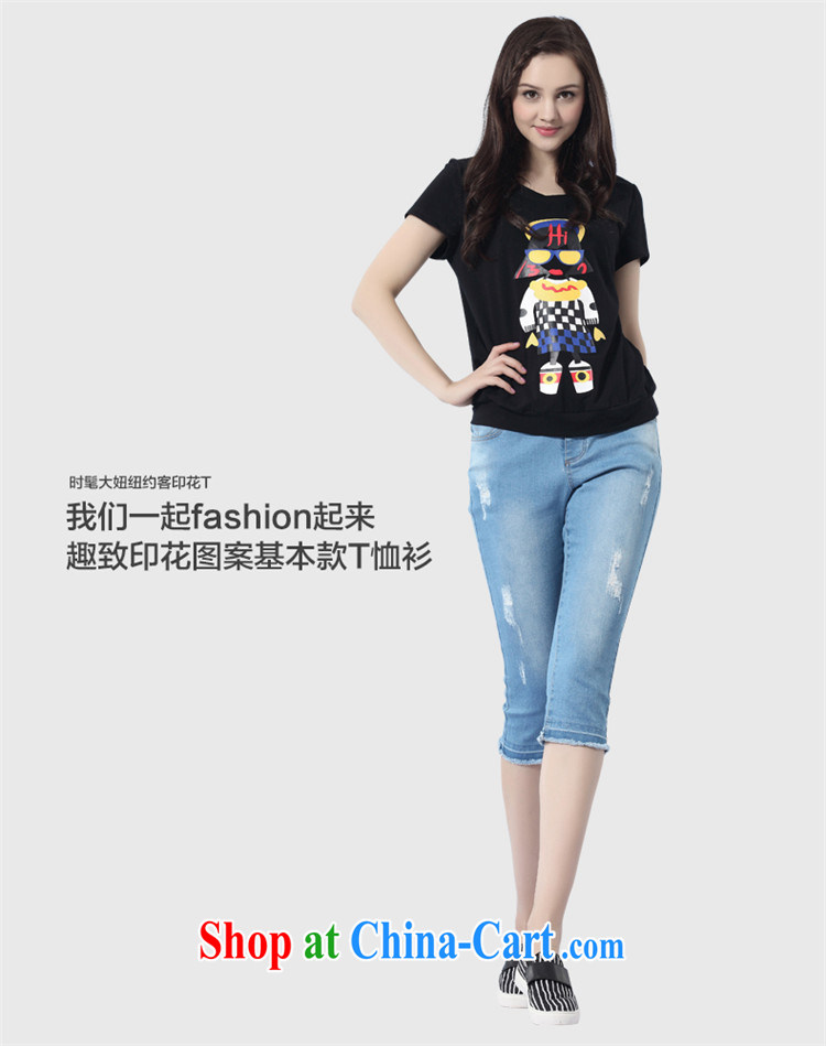 Constitution the larger female 2015 summer new mm thick and fat and cultivating graphics thin stamp short sleeve shirt T 2529 black 138/6 XL pictures, price, brand platters! Elections are good character, the national distribution, so why buy now enjoy more preferential! Health