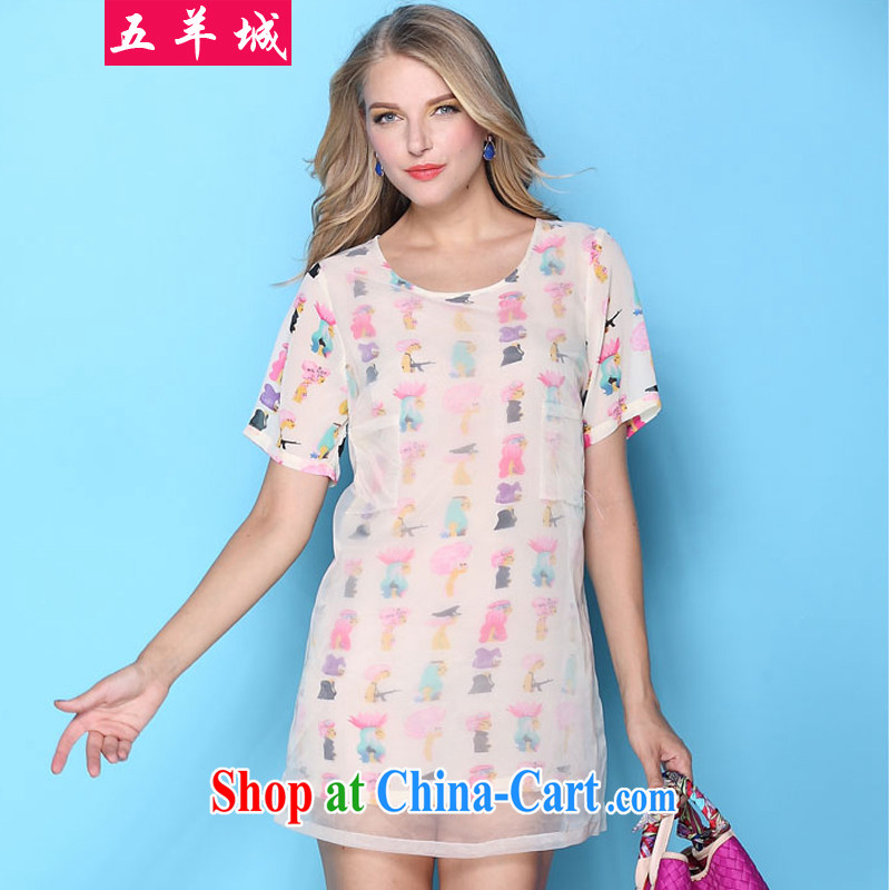 Five Rams City in Europe and indeed the XL women 2015 new thick mm summer fat people video thin European root yarn short-sleeved snow woven dresses 184 photo color 5 XL recommendations 175 - 220