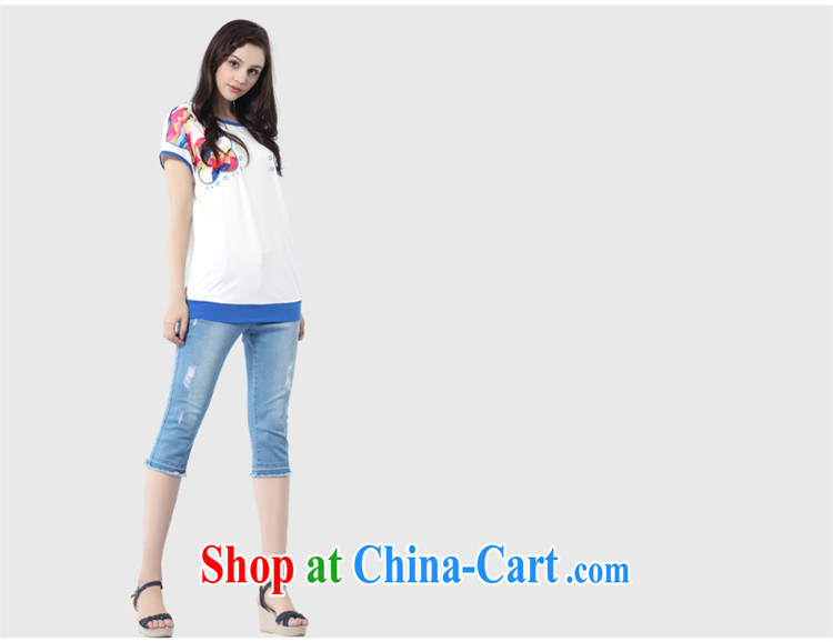 The Constitution is the girl with thick mm and indeed increase 2015 summer new round-collar loose short sleeve shirt T 2501 white 108/3 XL pictures, price, brand platters! Elections are good character, the national distribution, so why buy now enjoy more preferential! Health