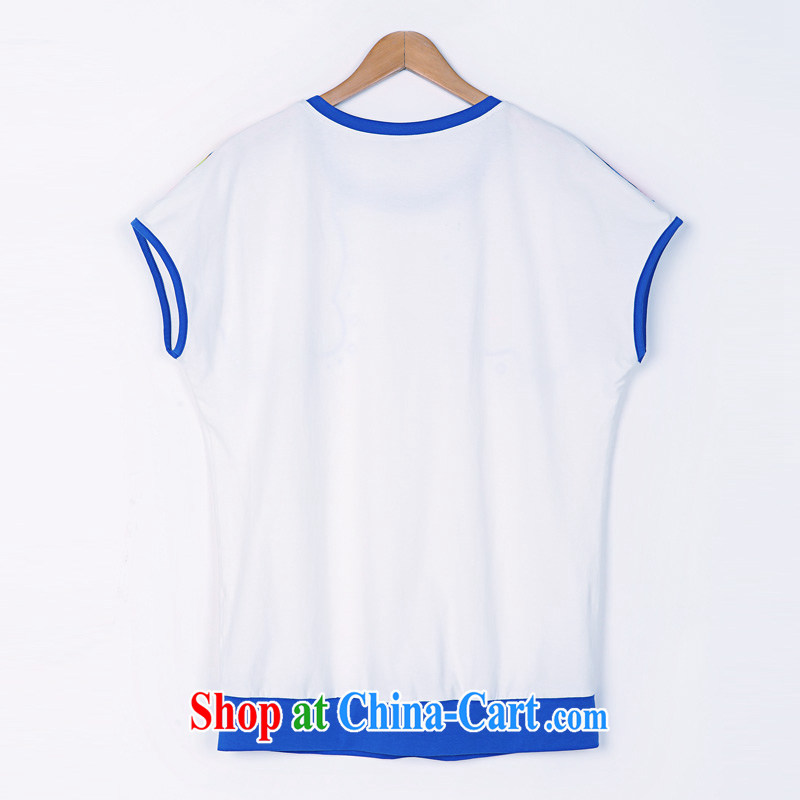 The Constitution is the girl with thick mm is indeed the greater 2015 summer new round-neck collar relaxed short sleeved shirt T 2501 white 108/3 XL, constitution, QIAN AI), shopping on the Internet