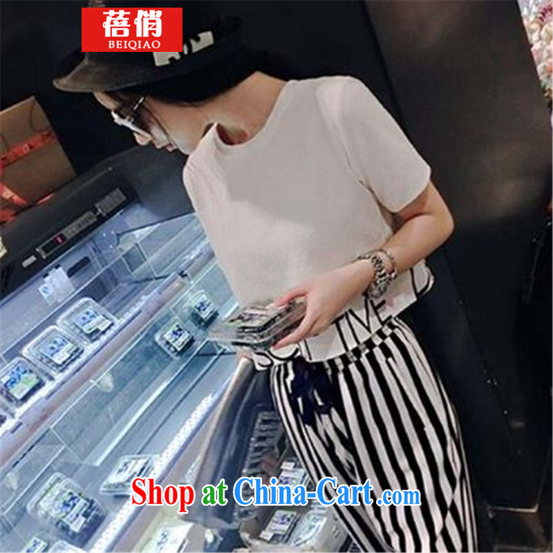 Mrs Ingrid Yeung, 2015 letter stamp duty short-sleeved shirt T striped T-shirt, trouser press kit white S, Mrs Ingrid, (BEIQIAO), online shopping