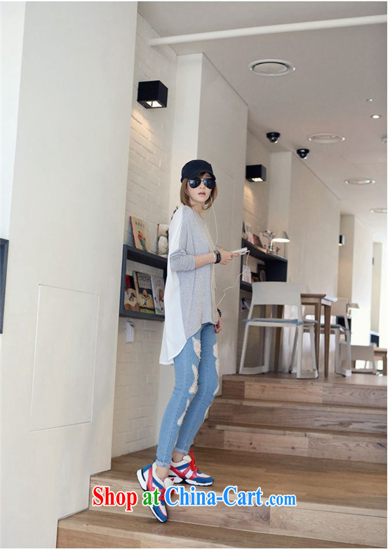 Beibei, 2015 loose the snow version woven stitching T-shirt large gray code are code pictures, price, brand platters! Elections are good character, the national distribution, so why buy now enjoy more preferential! Health