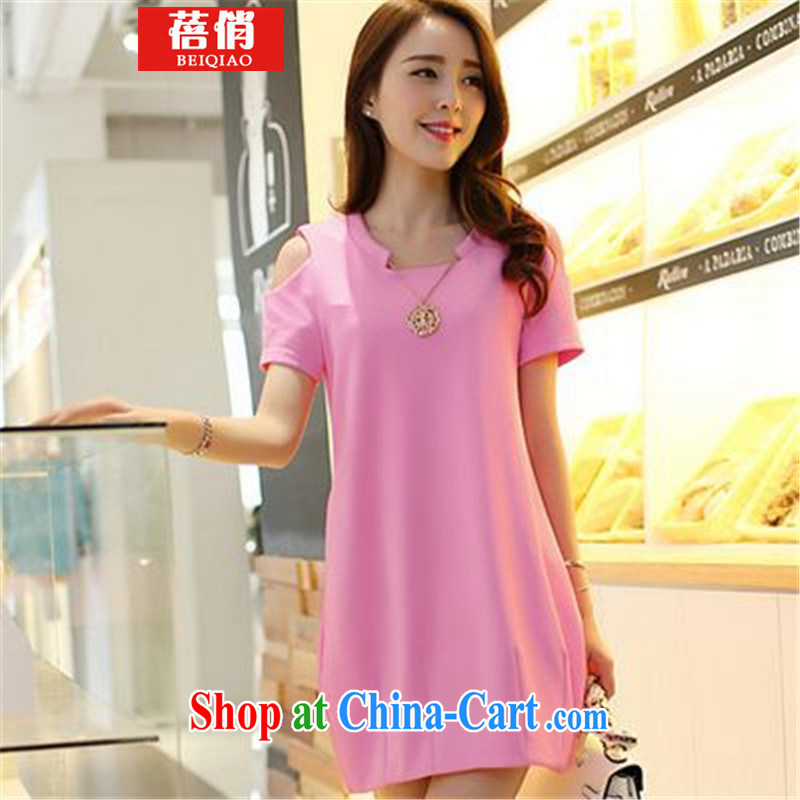 Mrs Ingrid Yeung, 2015 mm thick summer is indeed the XL female Korean version graphics thin beauty thick sister dresses pink large code 4 XL