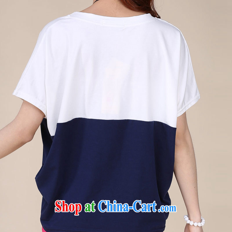 Thin (NOS) summer King, female loose video thin knocked color, generation, cotton T shirt women T-shirt W 63,581 large blue code 4 XL, thin (NOS), online shopping