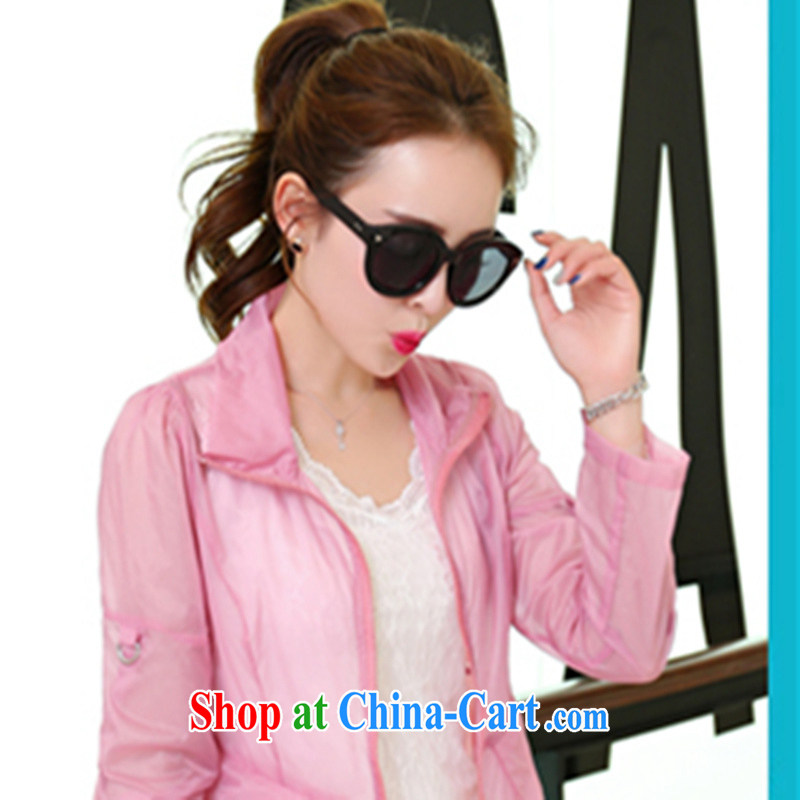 1000 square feet, 2015 summer new, large, thin UV resistant breathable sunscreen clothing stylish casual women's coats loose leather pink 823 XXL recommendations 115 - 120 jack, 1000 feet away, and shopping on the Internet