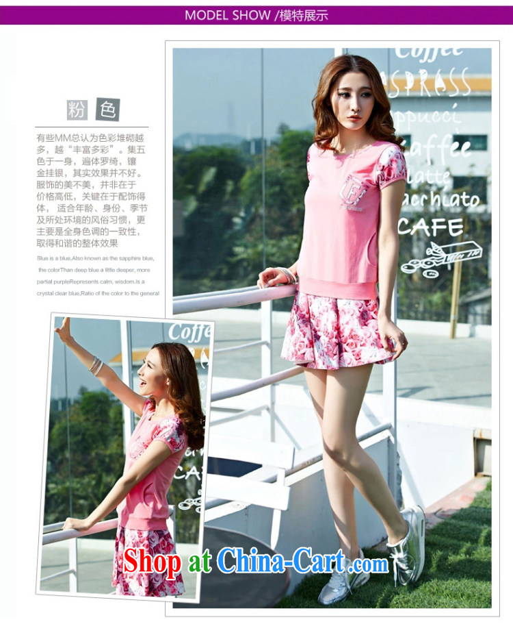 Summer new, larger female Korean short-sleeved T shirts pants and skirts Leisure package female sports package two-piece female pink XXL pictures, price, brand platters! Elections are good character, the national distribution, so why buy now enjoy more preferential! Health