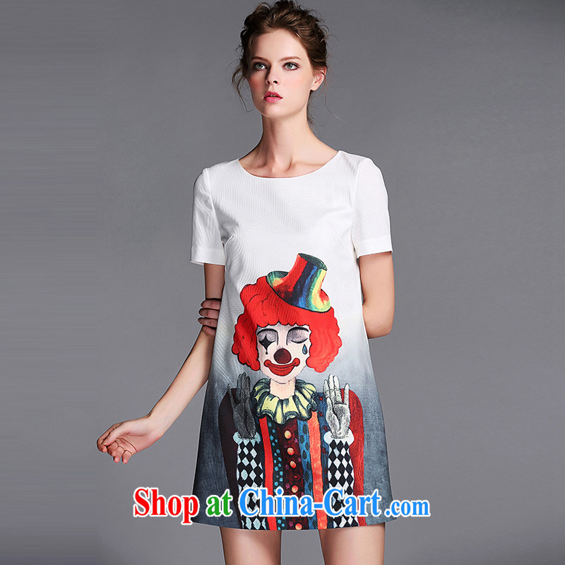 Connie's dream summer 2015 new products in Europe and the original high-end and indeed increase, female 200 Jack stylish clown stamp duty short-sleeved video thin dresses G 036 white XXXXXL, Connie dreams, shopping on the Internet