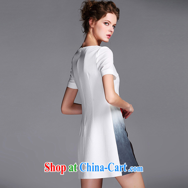 Connie's dream summer 2015 new products in Europe and the original high-end and indeed increase, female 200 Jack stylish clown stamp duty short-sleeved video thin dresses G 036 white XXXXXL, Connie dreams, shopping on the Internet
