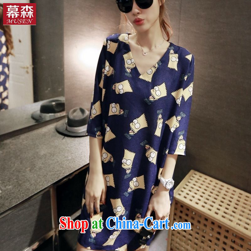 The sum 2015 spring and summer, Korean female loose the code 8 sub-cuff card thick MM graphics thin solid dresses 200 jack to wear picture color XL, sum, and on-line shopping