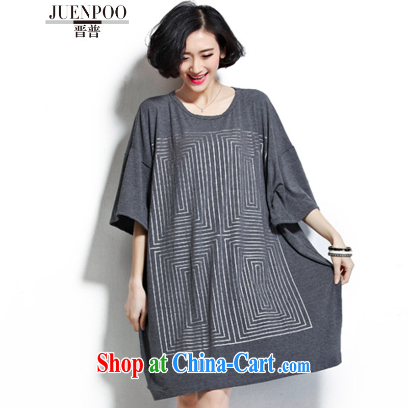 Shinzo Abe, summer new, larger female short-sleeve shirt T female casual dress ultra-liberal J 37,972 gray are code