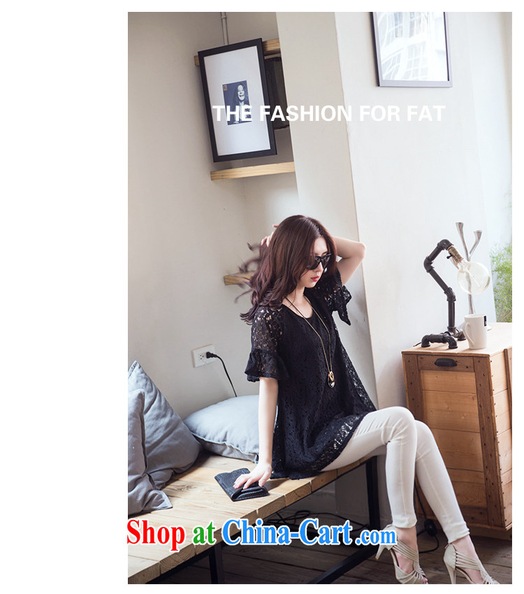 100 Of The 2015 summer New, and indeed increase, female, long sleeved shirt T shirt thick mm video thin lace shirt black XXXL pictures, price, brand platters! Elections are good character, the national distribution, so why buy now enjoy more preferential! Health