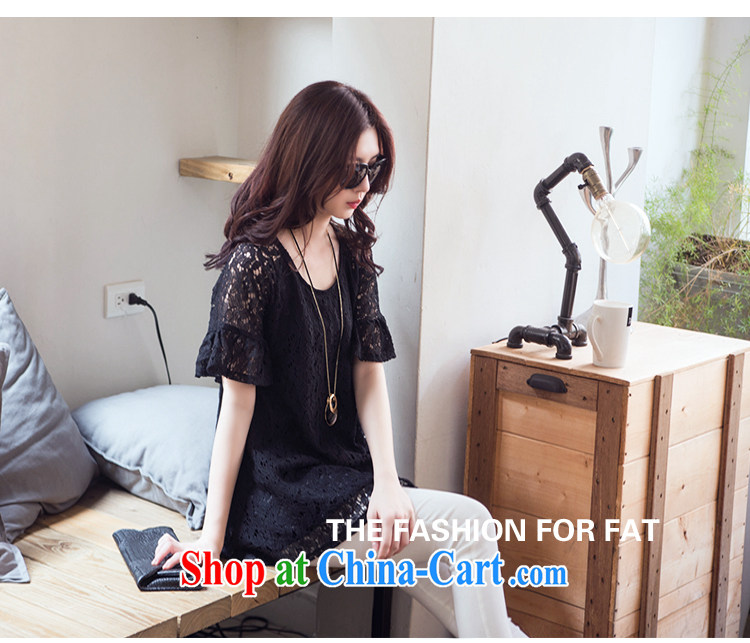 100 Of The 2015 summer New, and indeed increase, female, long sleeved shirt T shirt thick mm video thin lace shirt black XXXL pictures, price, brand platters! Elections are good character, the national distribution, so why buy now enjoy more preferential! Health