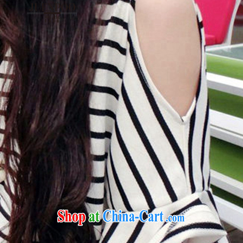 Shinzo Abe, summer 2015 new, former Korean Single round collar streaks and indeed increase, female large short-sleeve shirt T 7940 J 3m White, code, and Jin (juenpoo), online shopping