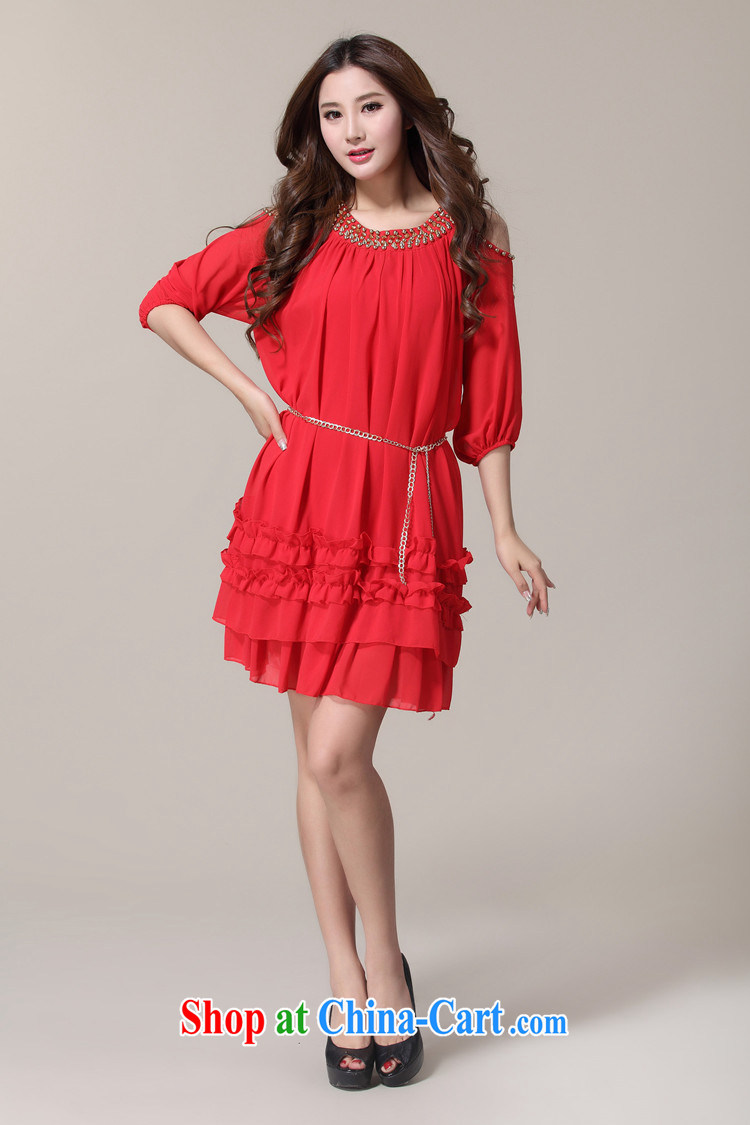 618 to the land is still the Yi 2015 summer new, large, female Korean version of yuan style rivets short-sleeved dresses to wear 100 - 250 Jack red 6 XL pictures, price, brand platters! Elections are good character, the national distribution, so why buy now enjoy more preferential! Health