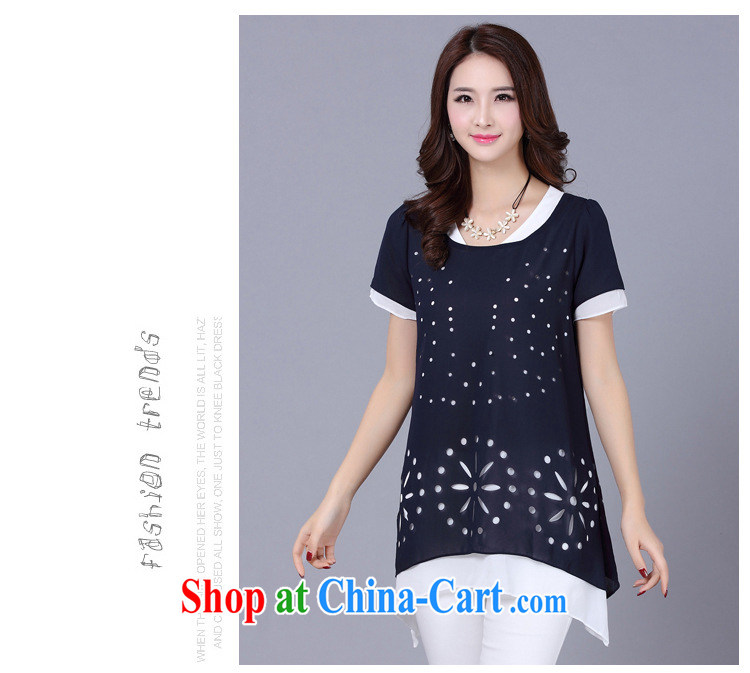Van Gogh, the larger female 2015 summer, the Korean women's clothing large code leisure double-collar short-sleeve snow woven shirts thick sister female solid shirt lace T-shirt dark blue 4 XL pictures, price, brand platters! Elections are good character, the national distribution, so why buy now enjoy more preferential! Health