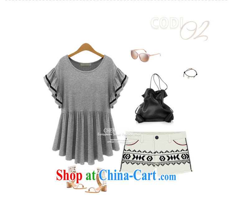 Five Rams City in Europe and indeed the XL women mm thick summer decoration, graphics thin, long, thick sister flouncing loose cuff short sleeves shirt T 181 light gray 4 XL pictures, price, brand platters! Elections are good character, the national distribution, so why buy now enjoy more preferential! Health