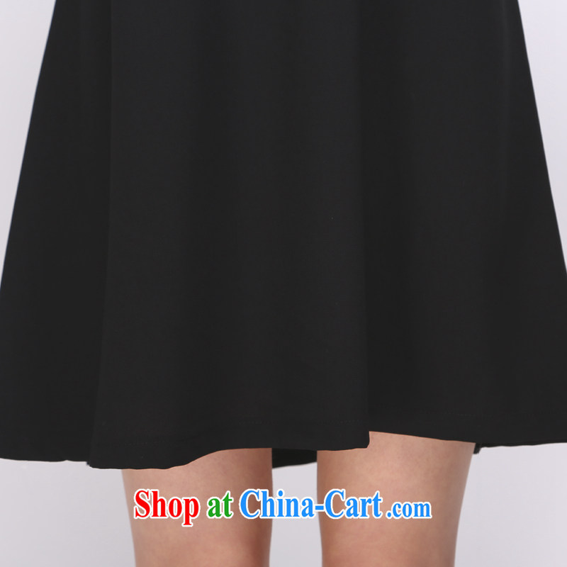 Elizabeth Anne flower, and indeed increase, female fat mm summer new 2015 round-collar short-sleeve loose dress 1135 black 6 XL, Shani Flower (Sogni D'oro), online shopping