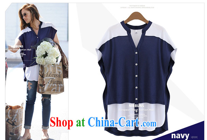 taste in Gangnam-gu 2015 new summer thick girls with graphics thin, Summer Snow woven large, thick MM T-shirt shirt 862 dark blue 5 XL pictures, price, brand platters! Elections are good character, the national distribution, so why buy now enjoy more preferential! Health