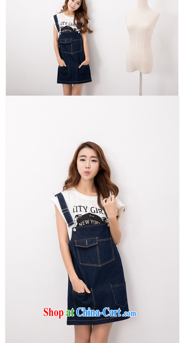 According to perfect summer 2015 new thick mm retro graphics thin large, female loose jeans with dress straps dress Y 2139 dark blue XXXL pictures, price, brand platters! Elections are good character, the national distribution, so why buy now enjoy more preferential! Health
