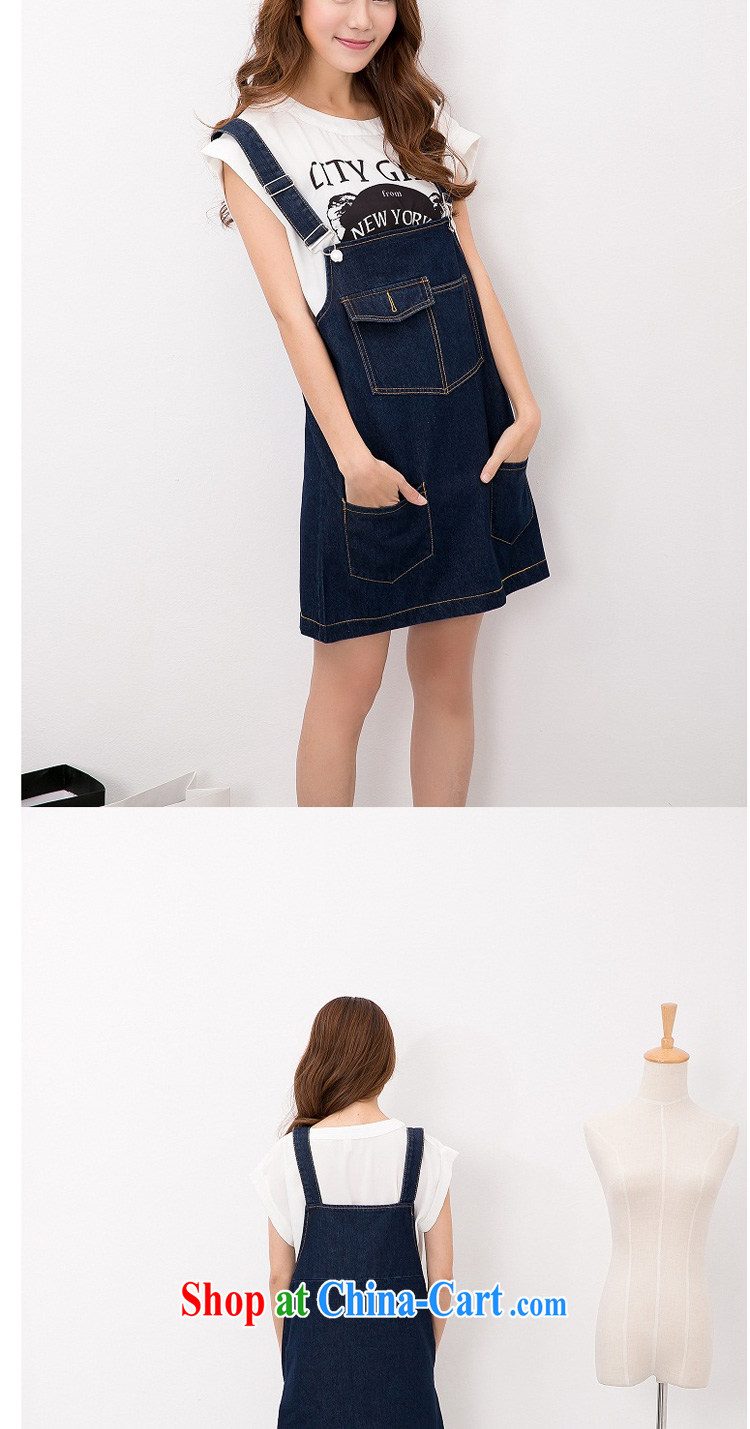 According to perfect summer 2015 new thick mm retro graphics thin large, female loose jeans with dress straps dress Y 2139 dark blue XXXL pictures, price, brand platters! Elections are good character, the national distribution, so why buy now enjoy more preferential! Health