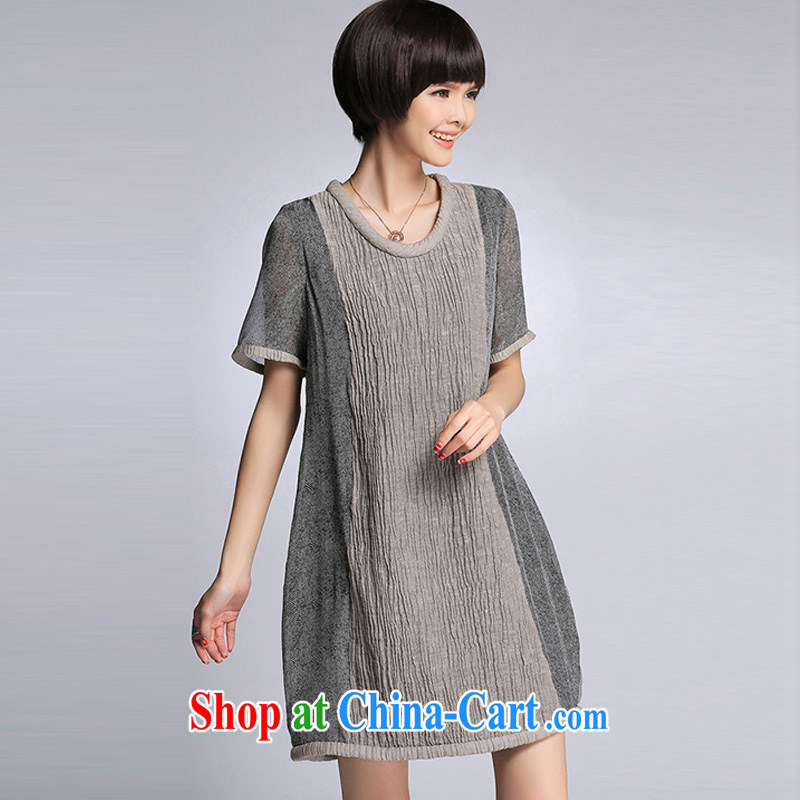According to Park , 2015 the United States and Europe, female new literary and artistic, relaxed graphics thin, long, thick MM short-sleeved dresses female Y 2142 photo color 5 XL, according to perfect (Yibofei), and, on-line shopping