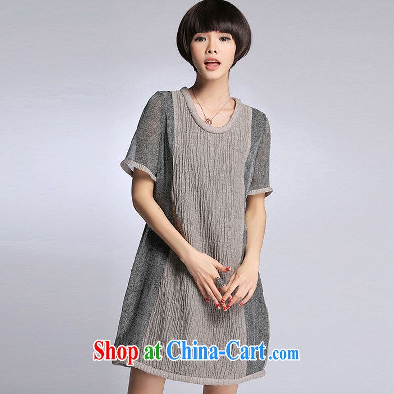 According to Park , 2015 the United States and Europe, female new literary and artistic, relaxed graphics thin, long, thick MM short-sleeved dresses female Y 2142 photo color 5 XL, according to perfect (Yibofei), and, on-line shopping