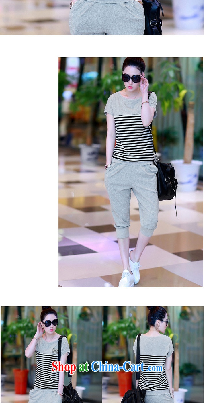 flower girl Isabelle 2015 Korean summer new short-sleeve 7 pants two piece stylish stripes larger graphics thin Leisure package female D 1635 gray XXXL pictures, price, brand platters! Elections are good character, the national distribution, so why buy now enjoy more preferential! Health