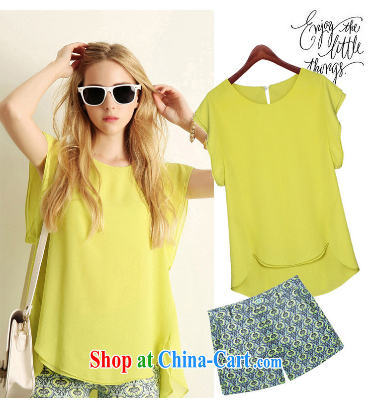 The YILISA code ladies summer wear new bat sleeves T-shirt shirt T-shirt and shorts set thick mm summer casual shirt shorts package K 608 Map Color 4 XL pictures, price, brand platters! Elections are good character, the national distribution, so why buy now enjoy more preferential! Health