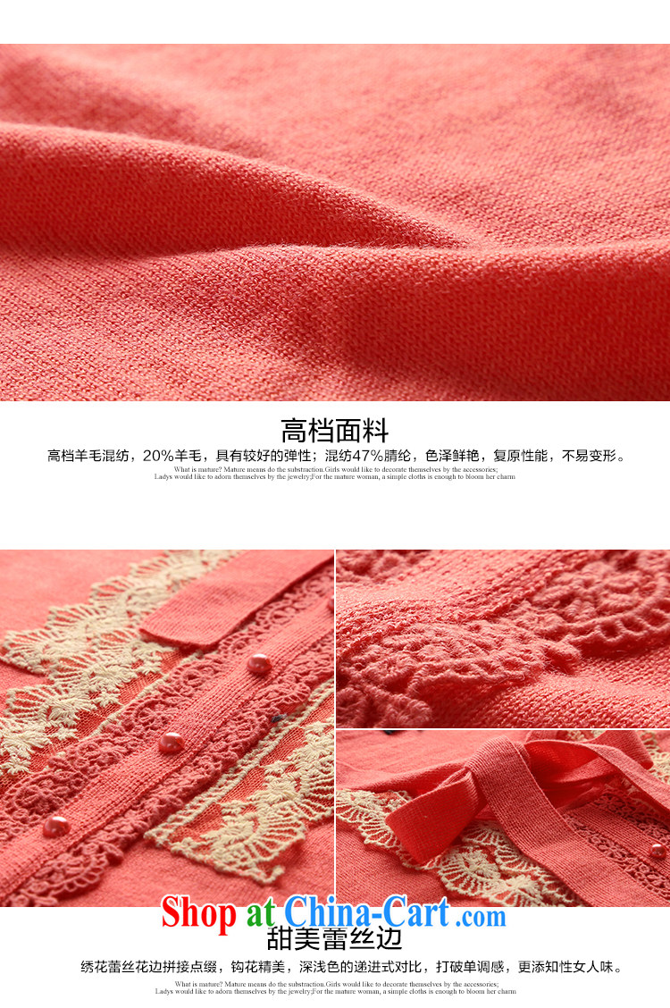 MSSHE XL women 2015 spring lace lace long-sleeved sweater sweater clearance 2297 red-orange 5 XL pictures, price, brand platters! Elections are good character, the national distribution, so why buy now enjoy more preferential! Health