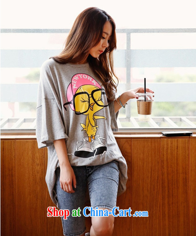 Hi Margaret slavery summer King King, female T shirt relaxed and stylish dyeing card pattern cotton shirt A 7989 the large gray code 3XL pictures, price, brand platters! Elections are good character, the national distribution, so why buy now enjoy more preferential! Health