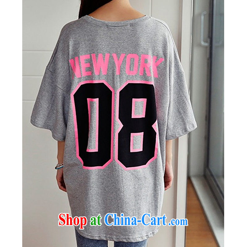 Hi Margaret slavery summer King King, female T shirt relaxed and stylish dyeing and printing a cartoon pattern cotton shirt A 7989 the large gray code 3XL, hi Maria slavery, shopping on the Internet