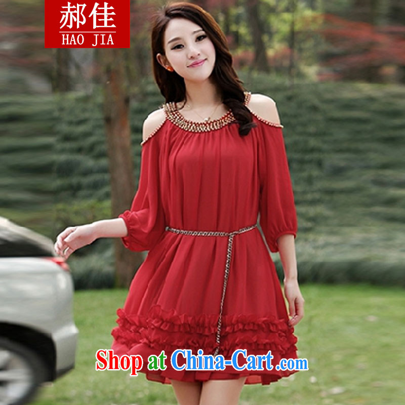 Hao better summer 2015 thick sister Korean XXXXXL loose the fat XL female snow woven dresses of red XXXL 180 jack - 200 jack, Hao, and shopping on the Internet