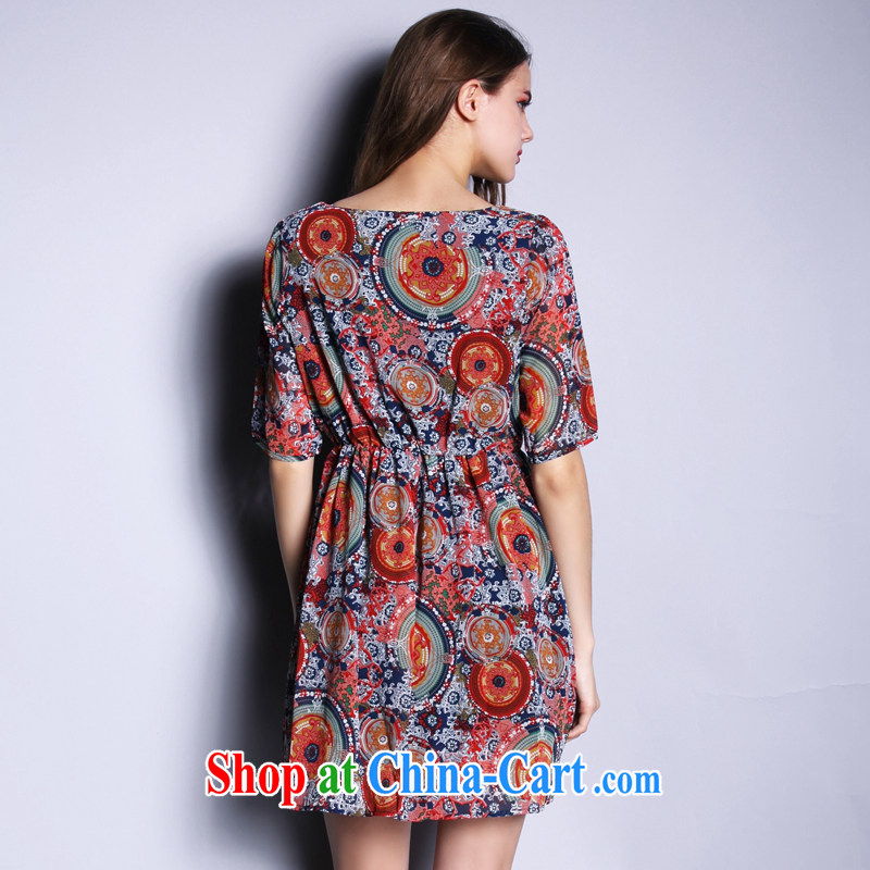 Director of thick sister in Europe and indeed the XL women mm thick summer 2015 mom with short-sleeved snow stamp duty woven dresses 2627 pictures the color code 5 XL 200 Jack left and right, and Director (Smeilovly), online shopping