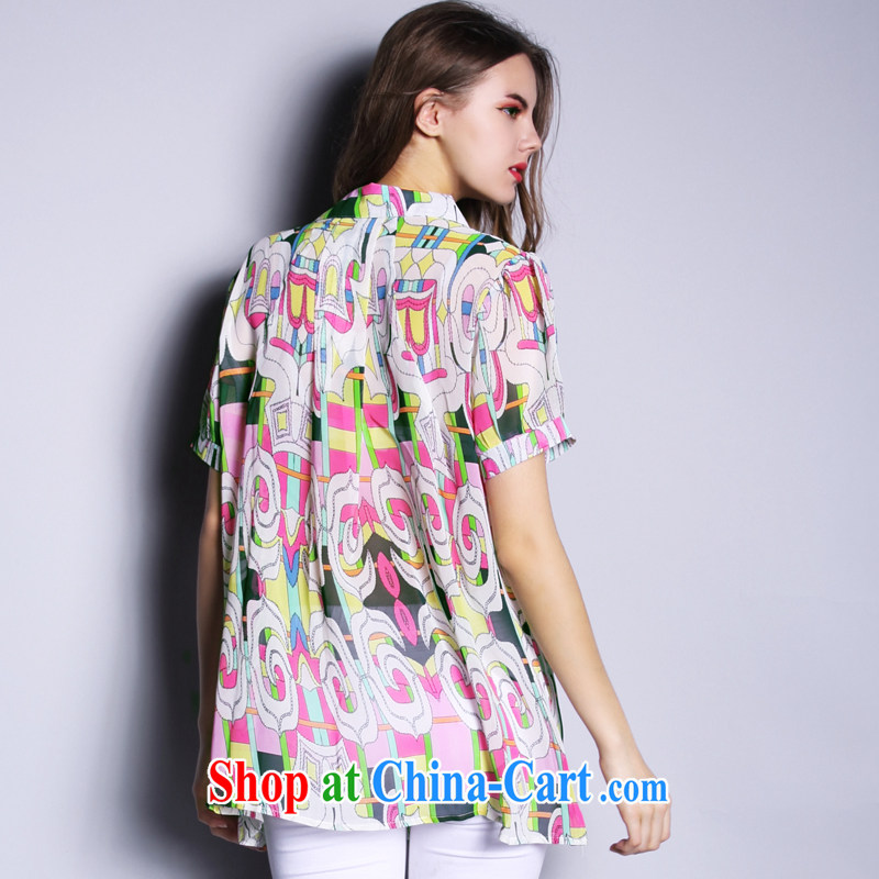 Director of thick sister in Europe and indeed the XL female thick mm summer 2015 Korean short-sleeved snow woven shirts, long, thin, 1680 photo color the code 3 XL 160 jack, director of (Smeilovly), online shopping