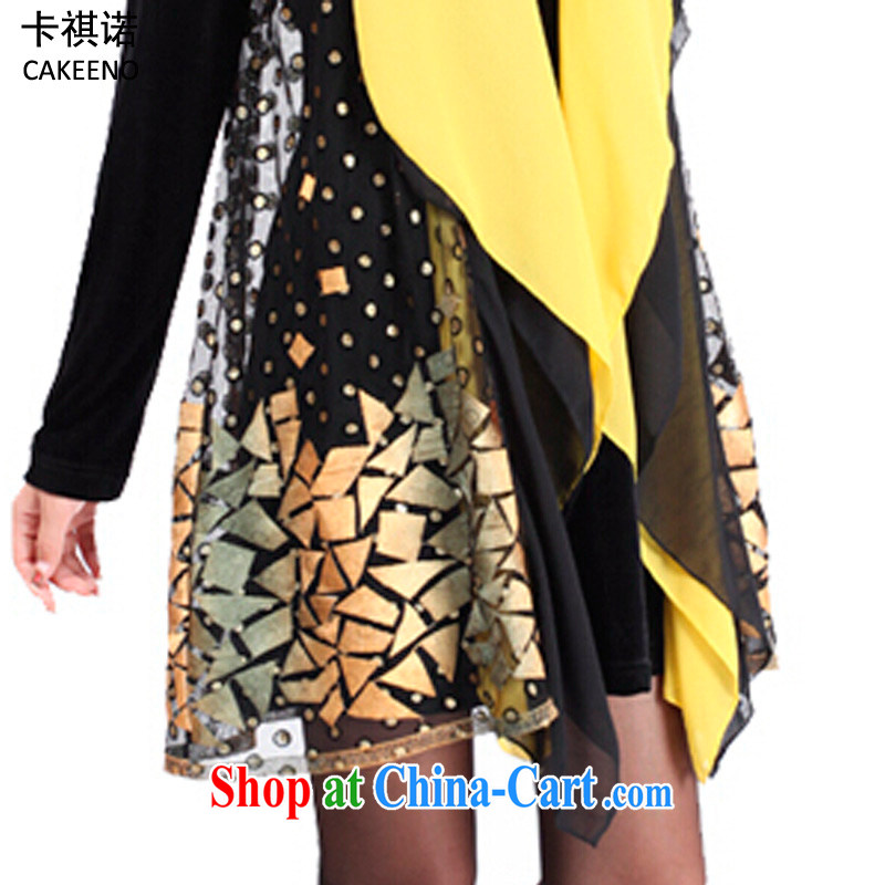 The KEI (cakeeno) 2015 spring new, large, female, long wind jacket women 8355 yellow XXXXL, ALDOMAR, shopping on the Internet