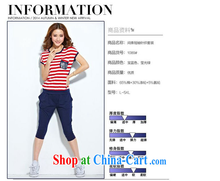 ZORMO 2015 summer new larger campaign kit stripes T-shirt + 7 pants and indeed increase leisure suite royal blue 5 XL pictures, price, brand platters! Elections are good character, the national distribution, so why buy now enjoy more preferential! Health