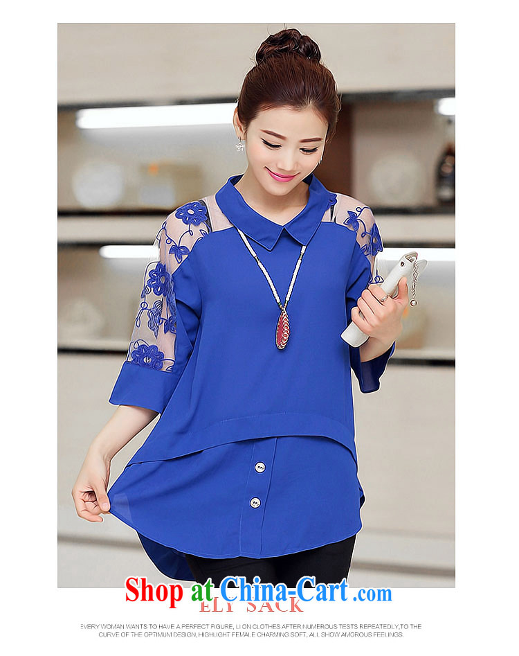 Funding Pak 2015 summer new thick mm larger female child for stitching lace cuff snow woven shirts shirt female Z 819 blue 4 XL pictures, price, brand platters! Elections are good character, the national distribution, so why buy now enjoy more preferential! Health