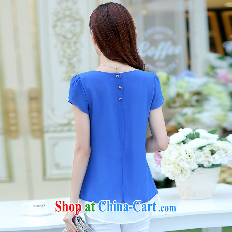 Vincent van Gogh, the Ballet, women summer 2015 new short-sleeved baby snow for woven shirts 100 ground loose, long, small fresh female T-shirt blue XXXL, Van Gogh the buds (FANYILEI), online shopping