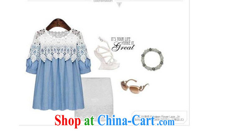 My dyeing clothing summer 2015 new, the United States and Europe, women spend a Openwork comfortable loose video thin tile T-shirt light blue 5 XL (170 - 185 ) jack pictures, price, brand platters! Elections are good character, the national distribution, so why buy now enjoy more preferential! Health