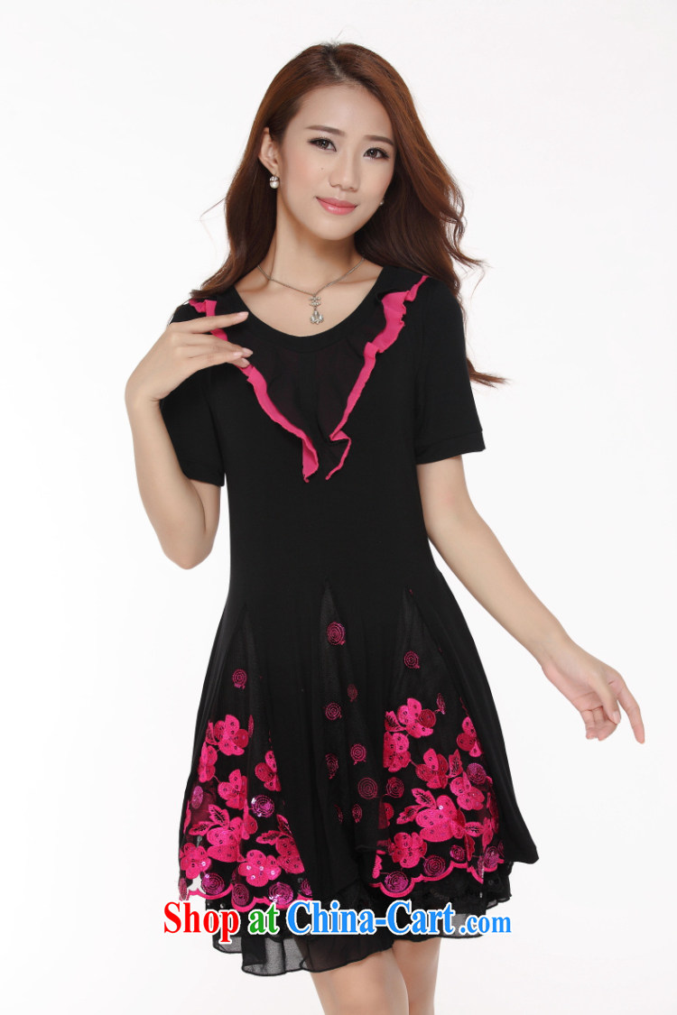 The Code women mm thick summer 2015 new embroidered short sleeves large code dress thick sister mom with boutique - YY 103,000 blue 5 XL pictures, price, brand platters! Elections are good character, the national distribution, so why buy now enjoy more preferential! Health