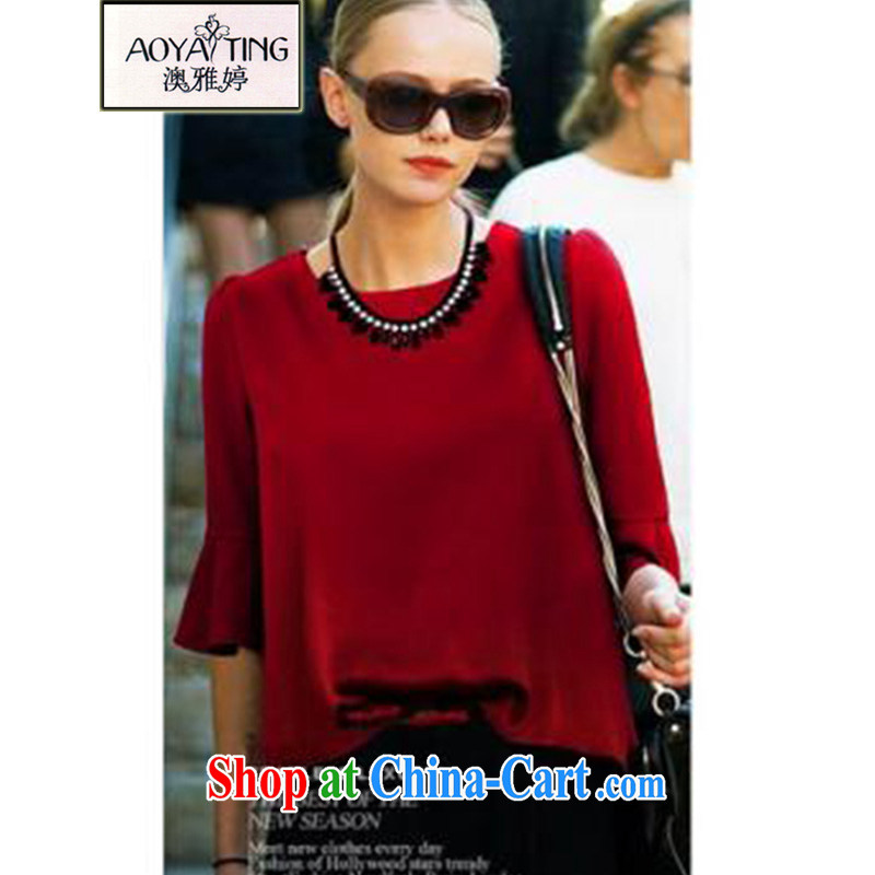 o Ya-ting 2015 New, and indeed increase, female fat MM Summer Snow-woven shirts graphics thin T shirts women 8950 red 5 XL recommends that you 175 - 200 jack, O Ya-ting (aoyating), online shopping