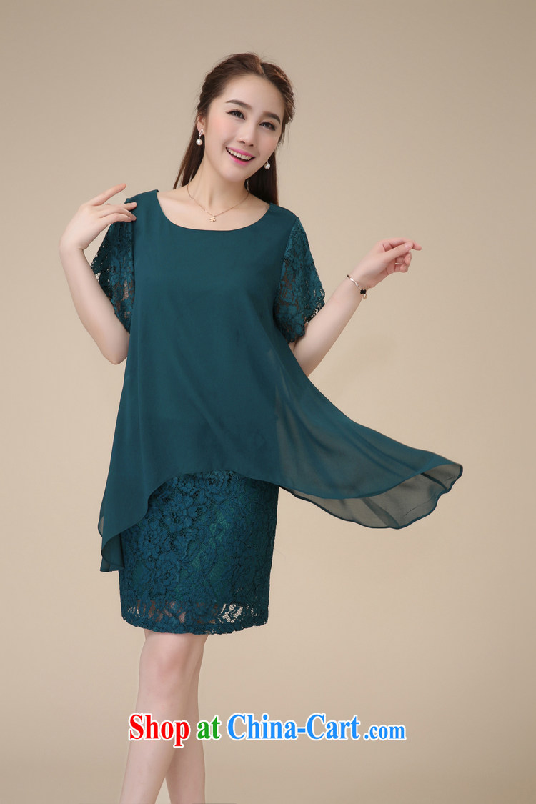 Once again takes the code female mom with summer dresses 2015 summer new leave of two piece lace snow woven skirt mm thick and fat and even clothing skirt Navy XXXXL pictures, price, brand platters! Elections are good character, the national distribution, so why buy now enjoy more preferential! Health