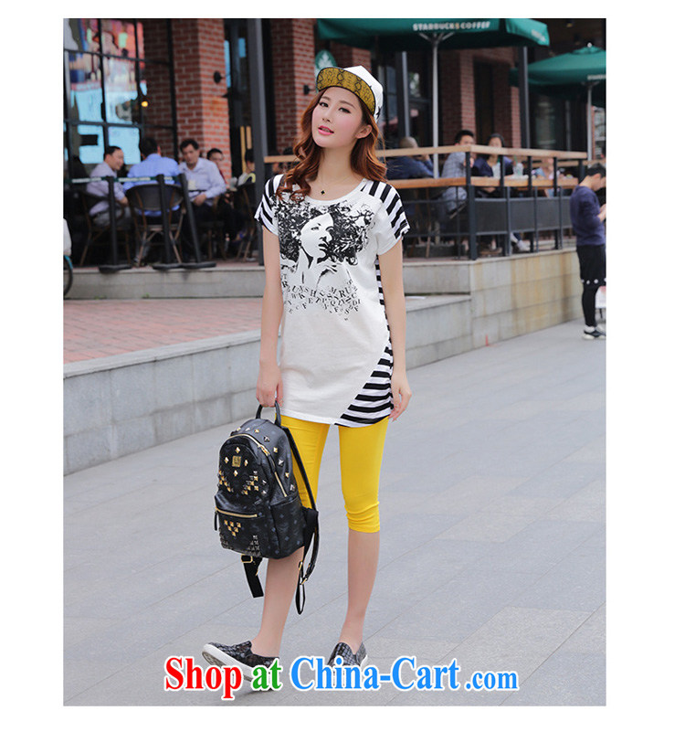 Morning would be 2015 summer new Korea and indeed XL female fat sister 100 a casual hit color picture hot stamp duty drilling stitching streaks T shirt T-shirt blue and white 5 XL pictures, price, brand platters! Elections are good character, the national distribution, so why buy now enjoy more preferential! Health