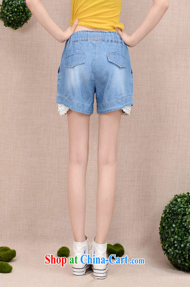 Estee Lauder ideal for summer 2015, 200 Jack thick sister mm and indeed XL denim shorts Elasticated waist lace stitching relaxed casual graphics thin hot pants girl dark blue 3XL (recommendations 170 - 200 jack) pictures, price, brand platters! Elections are good character, the national distribution, so why buy now enjoy more preferential! Health