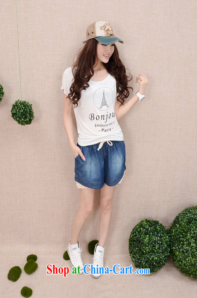 Estee Lauder ideal for summer 2015, 200 Jack thick sister mm and indeed XL denim shorts Elasticated waist lace stitching relaxed casual graphics thin hot pants girl dark blue 3XL (recommendations 170 - 200 jack) pictures, price, brand platters! Elections are good character, the national distribution, so why buy now enjoy more preferential! Health