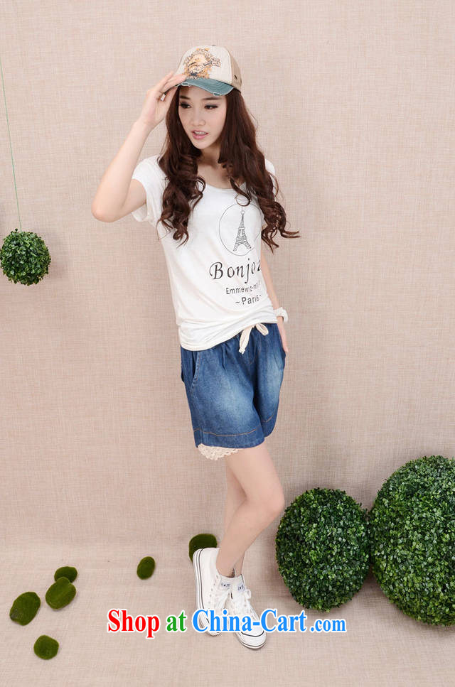 Estee Lauder ideal for summer 2015, 200 Jack thick sister mm and indeed XL denim shorts Elasticated waist lace stitching relaxed casual graphics thin hot pants girl dark blue 3XL (recommendations 170 - 200 jack) pictures, price, brand platters! Elections are good character, the national distribution, so why buy now enjoy more preferential! Health