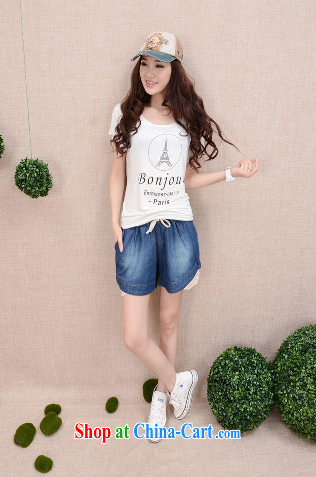 Estee Lauder ideal for summer 2015, 200 Jack thick sister mm and indeed XL denim shorts Elasticated waist lace stitching relaxed casual graphics thin hot pants girl dark blue 3XL (recommendations 170 - 200 jack) pictures, price, brand platters! Elections are good character, the national distribution, so why buy now enjoy more preferential! Health