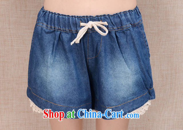 Estee Lauder ideal for summer 2015, 200 Jack thick sister mm and indeed XL denim shorts Elasticated waist lace stitching relaxed casual graphics thin hot pants girl dark blue 3XL (recommendations 170 - 200 jack) pictures, price, brand platters! Elections are good character, the national distribution, so why buy now enjoy more preferential! Health